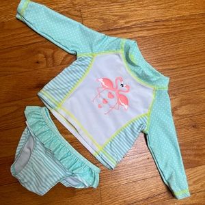 Target Baby Girl Bathing Suit rash-guard set size 3-6 months, no sunburn please!